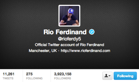 Rio Ferdinand has led the way for footballers on Twitter